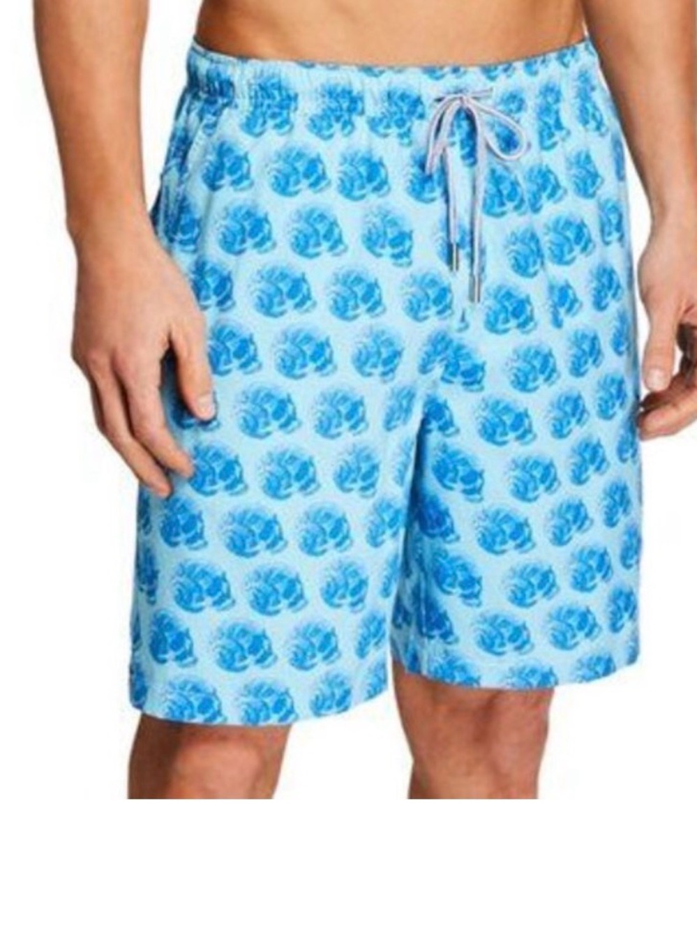 Peter Millar Seaside Collection Swim Trunks XXL Blue Seashell Print Mesh Lined